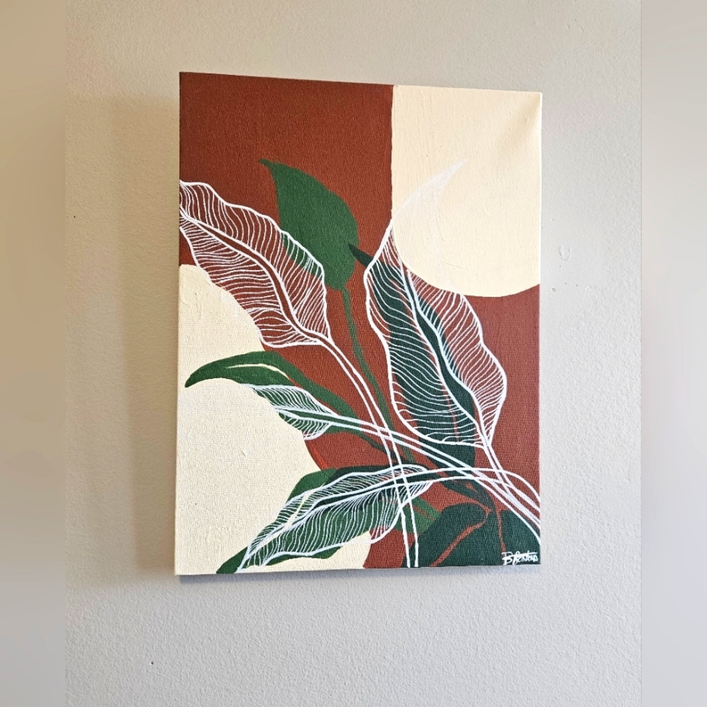 Original hand painted neutral art painting